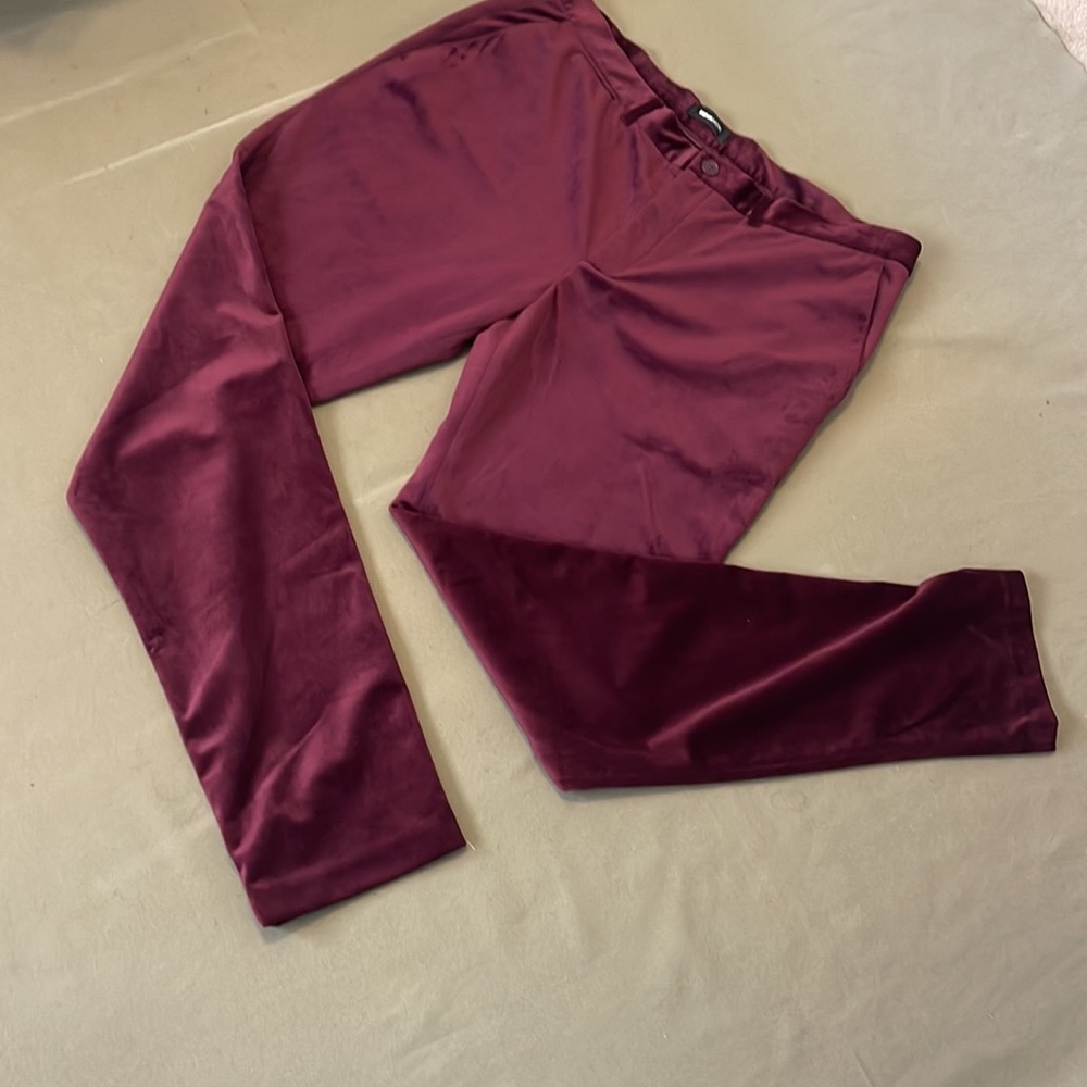 NOVA MEN Red Color VELVET ( Burgundy) MENS  Pants Size 36”